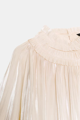BLUSA SATINADA TEJIDO BRILLO / Vainilla - Zara фото 7