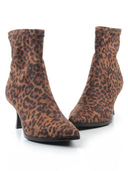01-H26B-42PC BROWN LEOPARD Ботильоны демисезонные женские (искусственная замша)