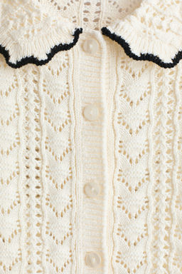 C?rdigan de manga corta efecto crochet - H&m фото 5