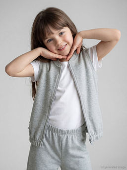 Fermuar Kapamal? K?z ?ocuk Yelek