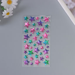 Цена за 3 шт. Наклейки для творчества пластик "Градиент. Звезда" 22х9,5 см