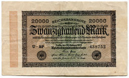Банкнота 20000 марок 1923 года Германия