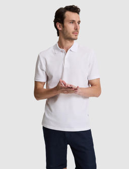 Beyaz Slim Fit Pamuk Kar___ml_ Polo Yaka T-shirt