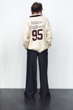 POLO COLLAR SWEATSHIRT WITH SLOGAN - Zara фото 3