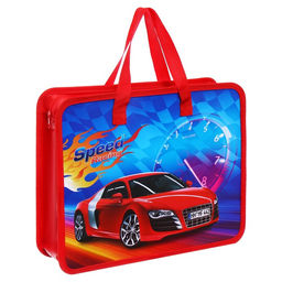 Папка с ручками пластиковая А4 Calligrata Машина красная, 32,2х25,6х7 см,  фото 2