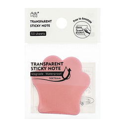 Цена за 4 шт. Блок-закладка с липким краем «Лапка», 45 мм × 45 мм, 50 листов, пластик, розовый