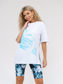 910 Костюм "белый/голубой"