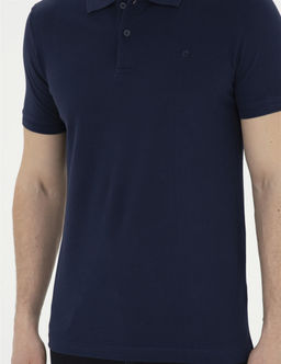 Lacivert Slim Fit Basic Ti__rt