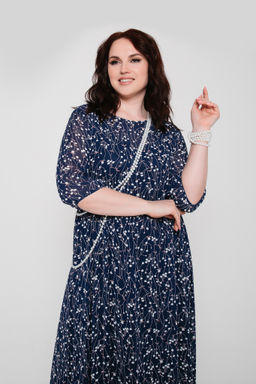 Шифон+трикотаж Платье