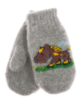 Варежки детские круговые "Лошадка" 0326-1