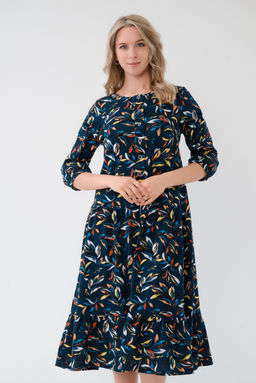 Платье женское из кулирки Софи веточка темно-синий - Амадэль фото 8