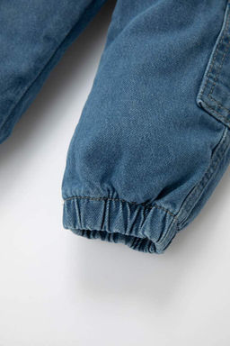 Джинсовые брюки карго для маленьких мальчиков с эластичной окантовкой - Defacto фото 4