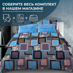 Наволочка 80*80 см, бязь Комфорт (Лабиринт, василек) - Ивановотекстиль фото 2