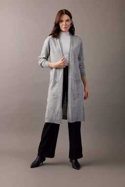 Кардиган стандартного кроя с V-образным вырезом - Defacto фото 2