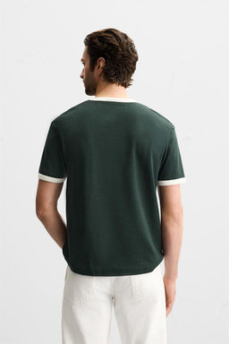 BASIC CONTRAST RIB T-SHIRT - Zara фото 19