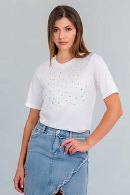 Арт. 3402/1 Футболка женская 44-52 (5 шт) Цвет:белый