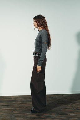 TRF HIGH-WAIST EXTRA WIDE-LEG JEANS - Zara фото 4