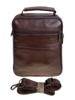 Сумка мужская из натуральной кожи, цвет коричневый - Greta фото 2
