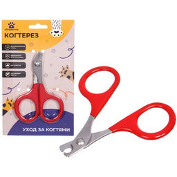Цена за 4 шт. Когтерез для животных "ЗООУЛЬТРА", механизм ножницы, цвет красный, 8*5,5см
