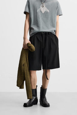TEXTURED BERMUDA SHORTS WITH PLEATS - Zara фото 2