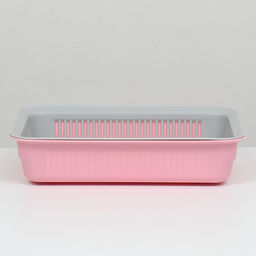 Лоток с сеткой №3, 34 х 25,5 х 7 см, серый/розовый - Simaland фото 2