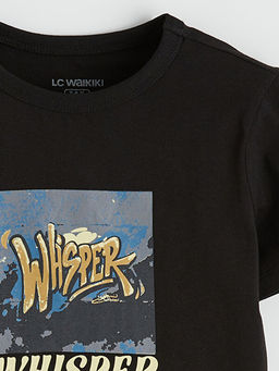 Bisiklet Yaka Bask?l? Erkek ?ocuk Ti??rt