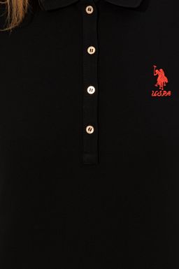 U. S. Polo Assn Женская черная базовая футболка с воротником-поло - U.s. polo assn фото 6