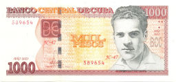 Банкнота 1000 песо 2023 года Куба