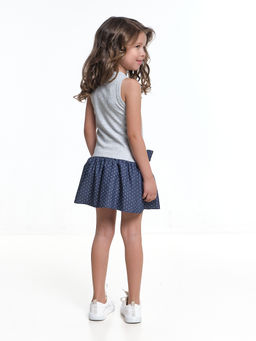 Платье комбинированное 22-7183 серый/джинс - Mini maxi фото 11