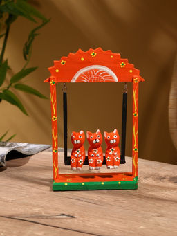 Сувенир интерьерный «Кошки на качелях», 19×24 см, дерево