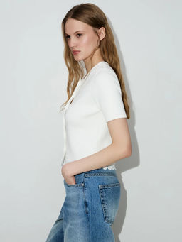 Укороченный кардиган из хлопка / Zarina  фото 5