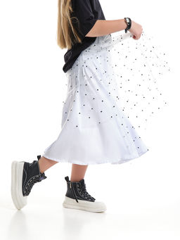 Юбка пачка длинная из фатина 22-7608 черный/зол. звезды - Mini maxi фото 10