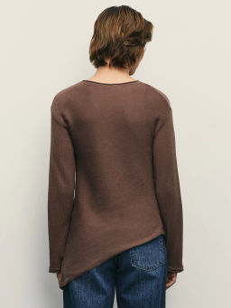 Джемпер из хлопка с асимметричным краем / Zarina  фото 5