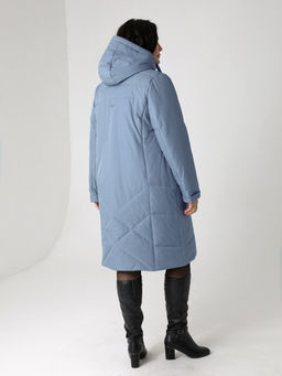 24418 Пальто серо-голубой - Dizzyway фото 6