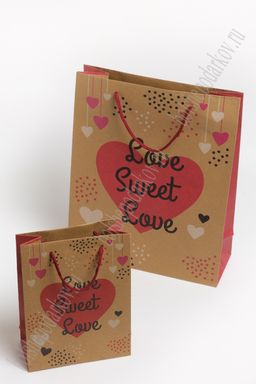 Пакет крафтовый с рисунком "Надпись" 15*20*7 см (12 шт) SF-7170, №3