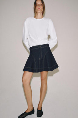 FALDA CORTA DENIM ZW COLLECTION / Azul - Zara фото 11