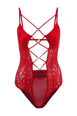 K?rm?z? Dantel Capraz Biye Detayl? Fitted Body THMSS26BD00005