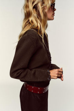 CARDIGAN WITH INTERWOVEN TRIMS - Zara фото 4