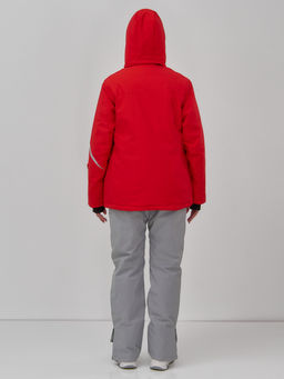 Горнолыжный костюм женский зимний красного цвета 07017Kr