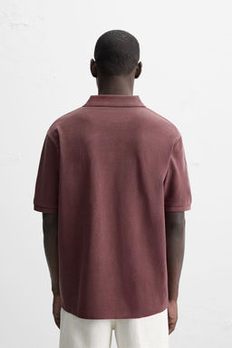WASHED TEXTURED PIQUE POLO SHIRT - Zara фото 10