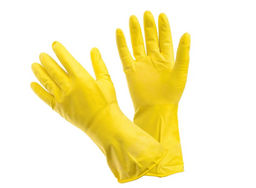 LIBRY перчатки хозяйственные латексные повышенной эластичности с х/б напылением размер-L (желтые)