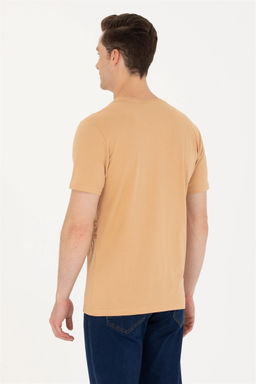 U. S. Polo Assn Мужская футболка Camel с круглым вырезом Неожиданная скидка в корзине
