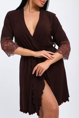 Халат женский из вискозы Адель Нуар шоколад - Амадэль фото 8