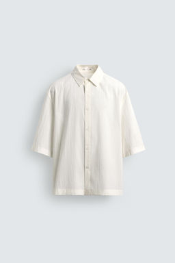 CAMISA BOXY FIT TEXTURA / Blanco roto - Zara фото 7