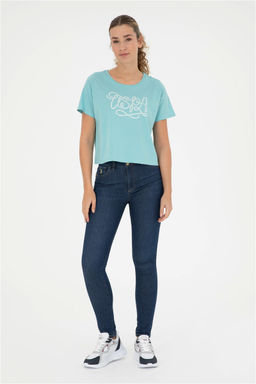 Женская мятная футболка с круглым вырезом - U.s. polo assn фото 11
