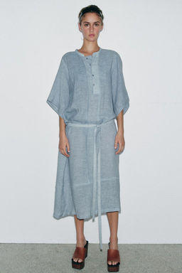 LIMITED EDITION LINEN BLEND SHIRT DRESS
