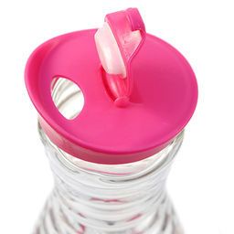 Бутылка стеклянная Мираж 0,9л h27,5см, с широким горлом д5,8см, пластмассовая крышка-дозатор, в силиконовой оплетке, цвета микс (д/основания 6,8см) (Китай) - Домашняя мода фото 5