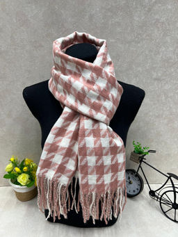 Палантин в клетку из кашемира, мультицвет