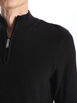 Dik Yaka Uzun Kollu Erkek Triko Kazak