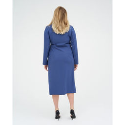 Платье женское миди с поясом MIST plus-size, синее, размер 58
